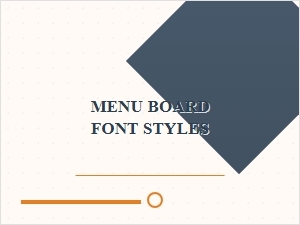 Modern Menu Board Font Styles for Custom Design
