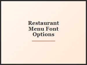 Modern Restaurant Menu Font Options