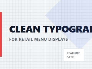 Clean Typography for Retail Menu Displays