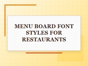 Modern Menu Board Font Styles for Restaurants