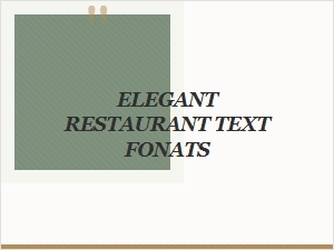 Elegant Restaurant Text Fonts Set