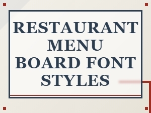 Modern Restaurant Menu Board Font Styles